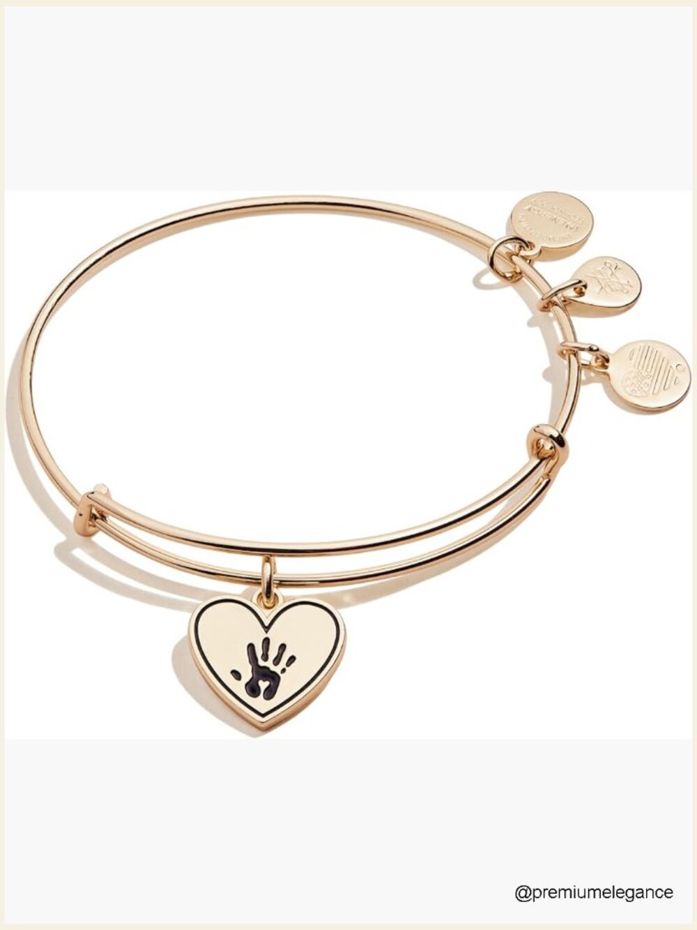 Heart Charm Expandable Bangle Bracelet for Women